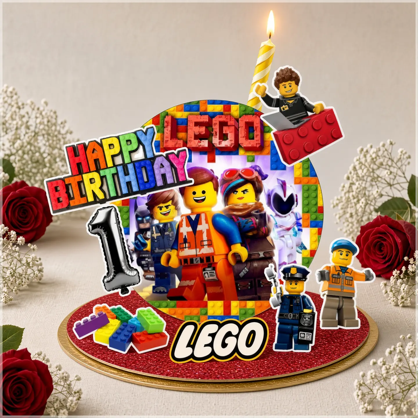 Arquivo de Corte Topo de Bolo Cenario Vela Lego 1 1