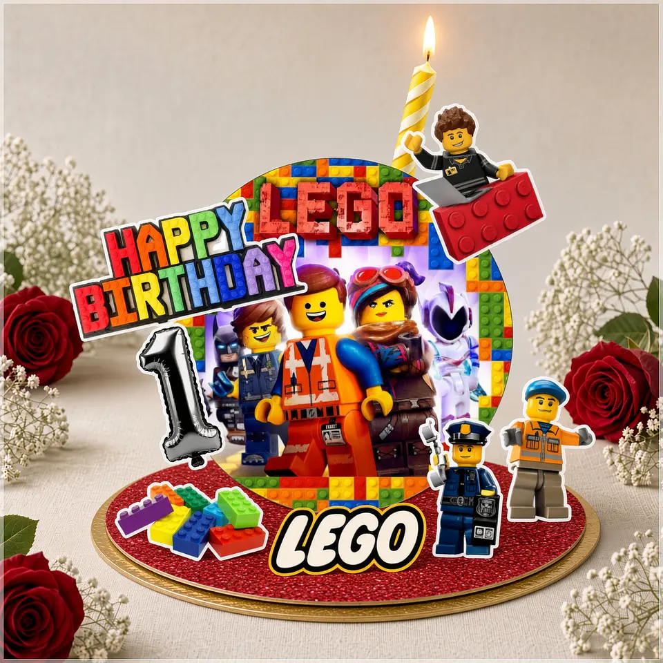 Arquivo de Corte Topo de Bolo Cenario Vela Lego 1 1