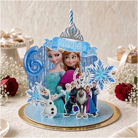 Arquivo de Corte Topo de Bolo Cenario Vela Frozen 1