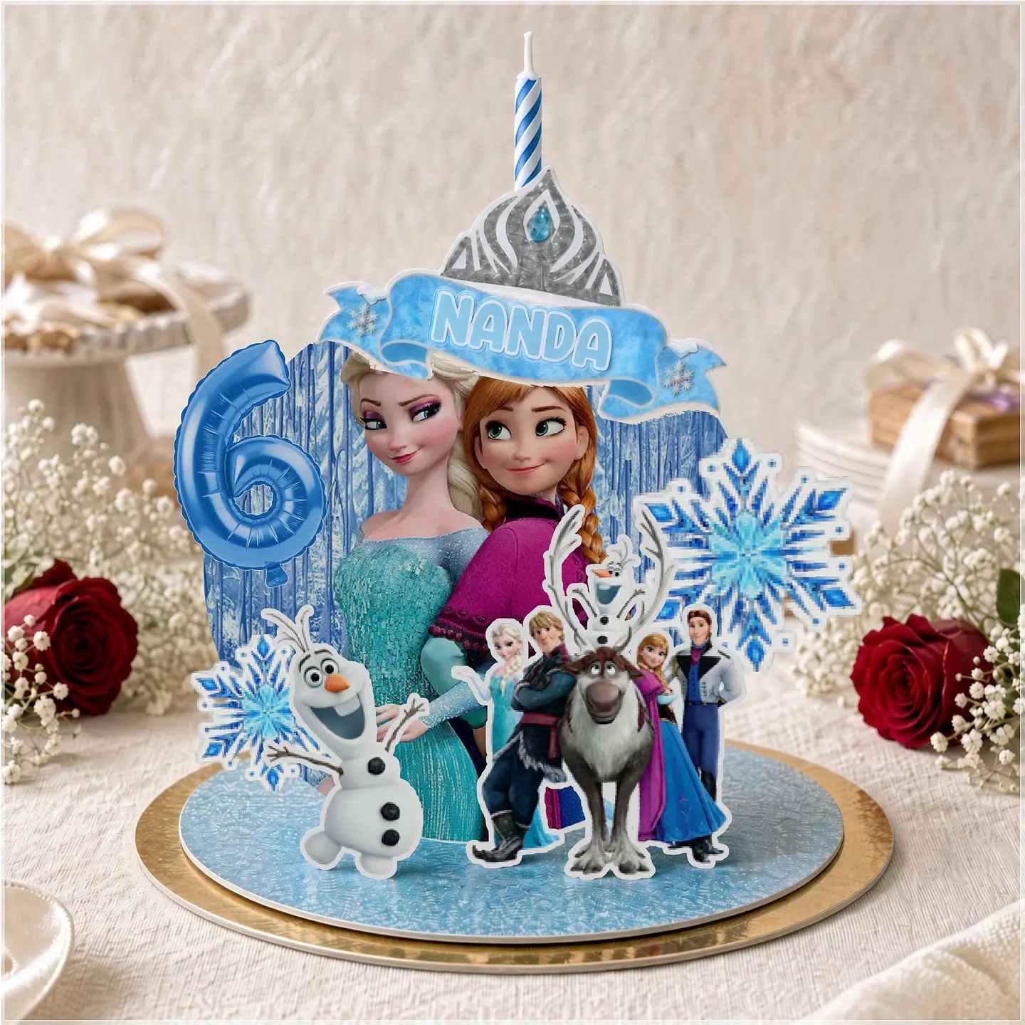 Arquivo de Corte Topo de Bolo Cenario Vela Frozen 1 1