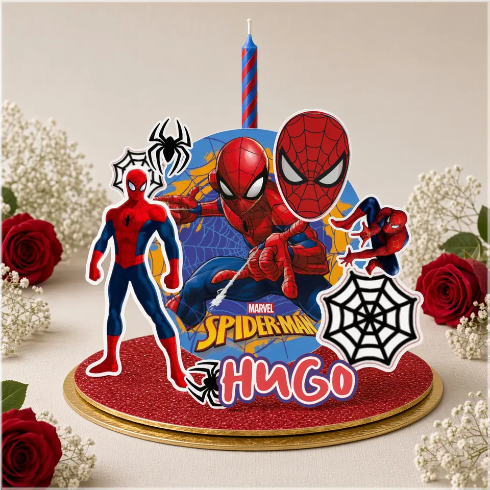 Arquivo de Corte Topo de Bolo Cenario Vela Homem Aranha 1 1