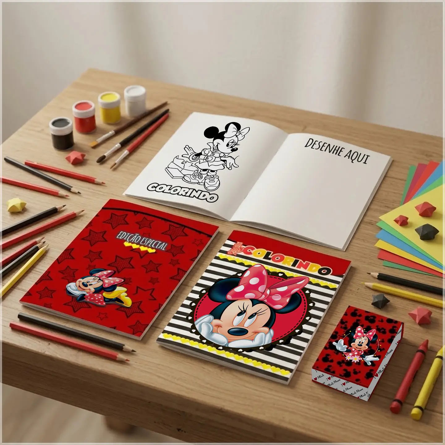 Arquivo de Corte Revistinha de Colorir Minnie Vermelha 31 1
