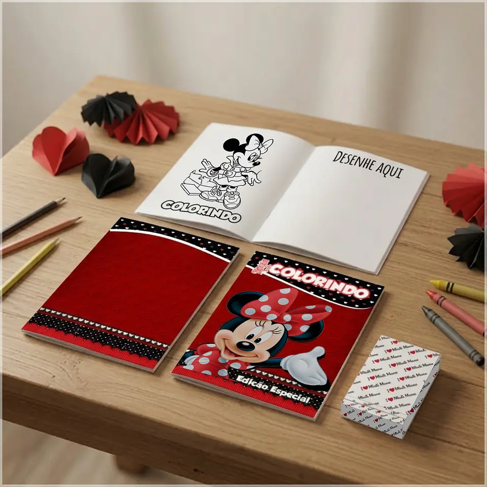 Arquivo de Corte Revistinha de Colorir Minnie Vermelha 30 1