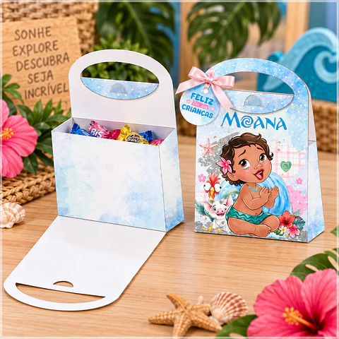 Arquivo de Corte Caixa Sacolinha Moana Baby Dia das Crianças 20