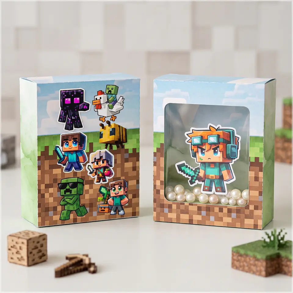 Arquivo de Corte - Caixa Alta com Visor Minecraft 4 1