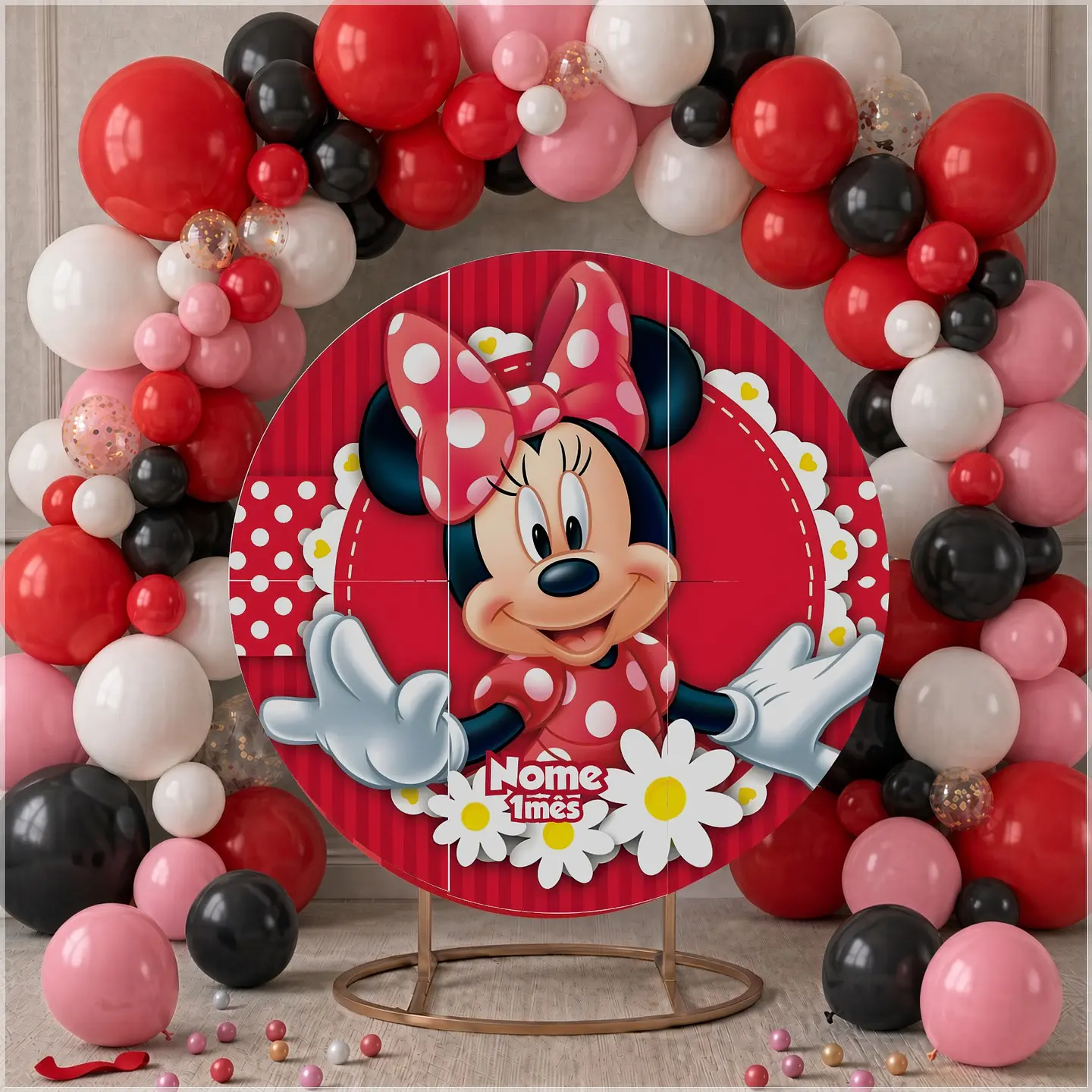 Arquivo de Corte - Painel 50X50 Minnie Vermelha 1