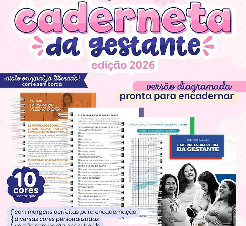 Encadernação - Combo Cadernetas da Gestante 2026 1