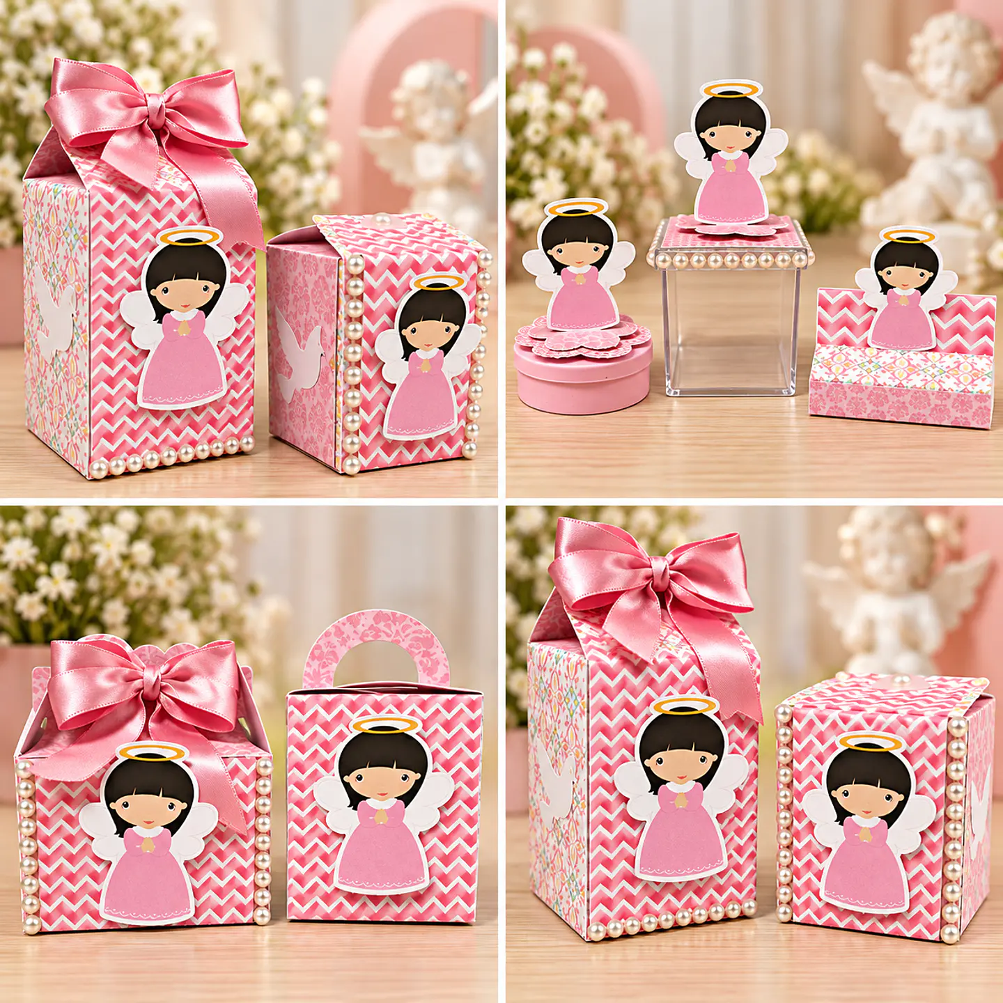 Arquivo de Corte Kit Festa Batismo Batizado Anjinha Menina Rosa 30 1
