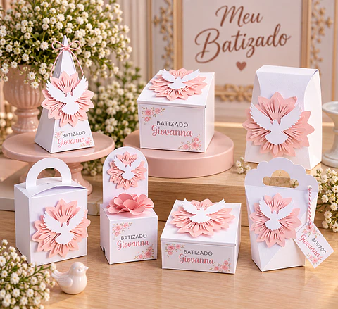 Arquivo de Corte Kit Festa Batismo Batizado Anjinha Menina Rosa 21