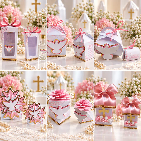 Arquivo de Corte Kit Festa Batismo Batizado Anjinha Menina Rosa 10
