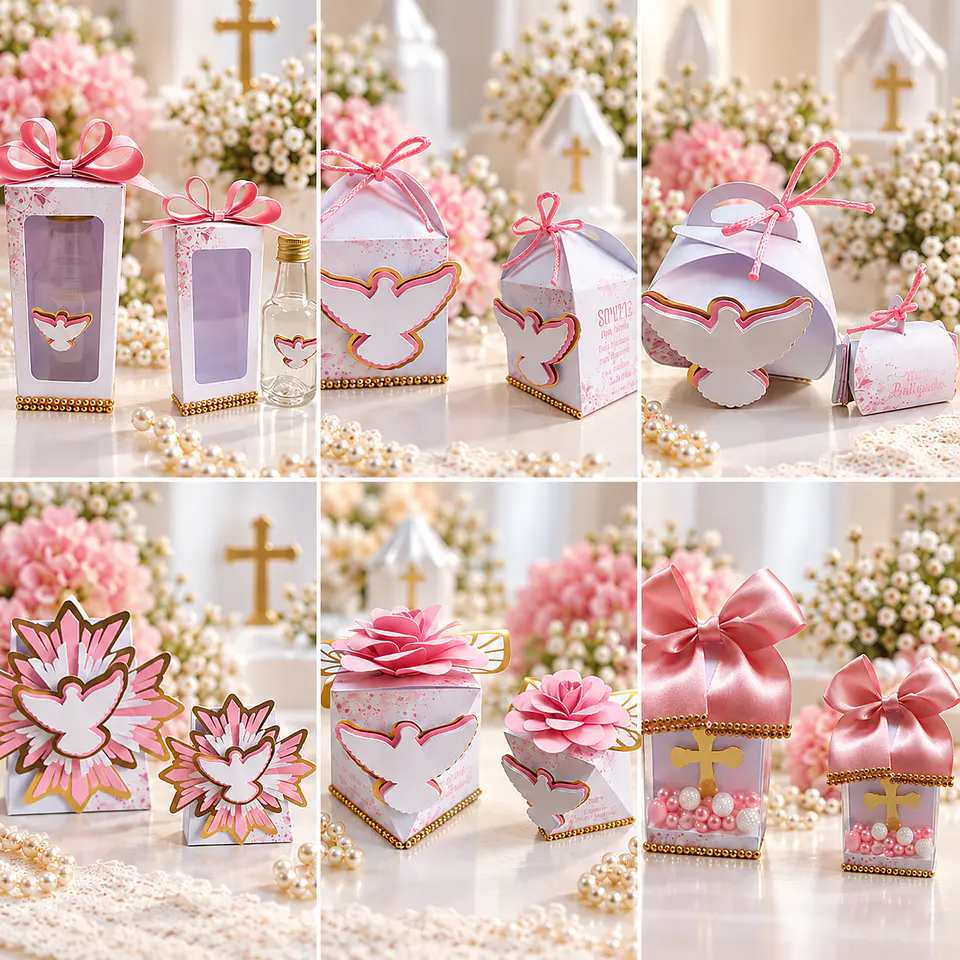 Arquivo de Corte Kit Festa Batismo Batizado Anjinha Menina Rosa 10 1