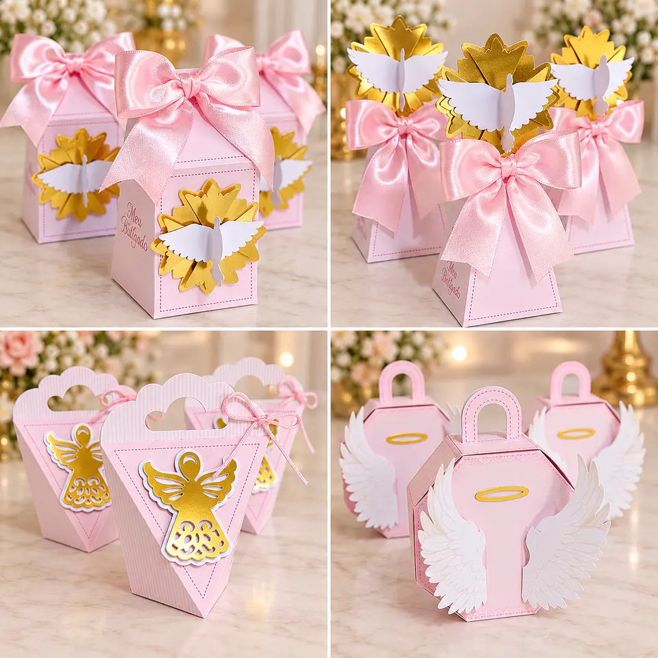 Arquivo de Corte Kit Festa Batismo Batizado Anjinha Menina Rosa 7 1