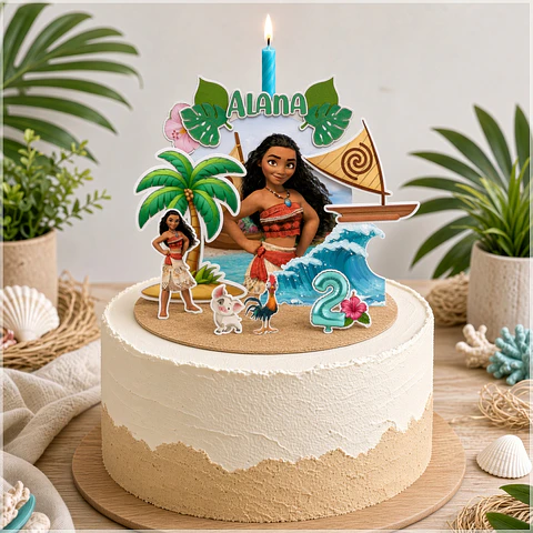 Arquivo de Corte Topo de Bolo Cenario Vela Moana 2
