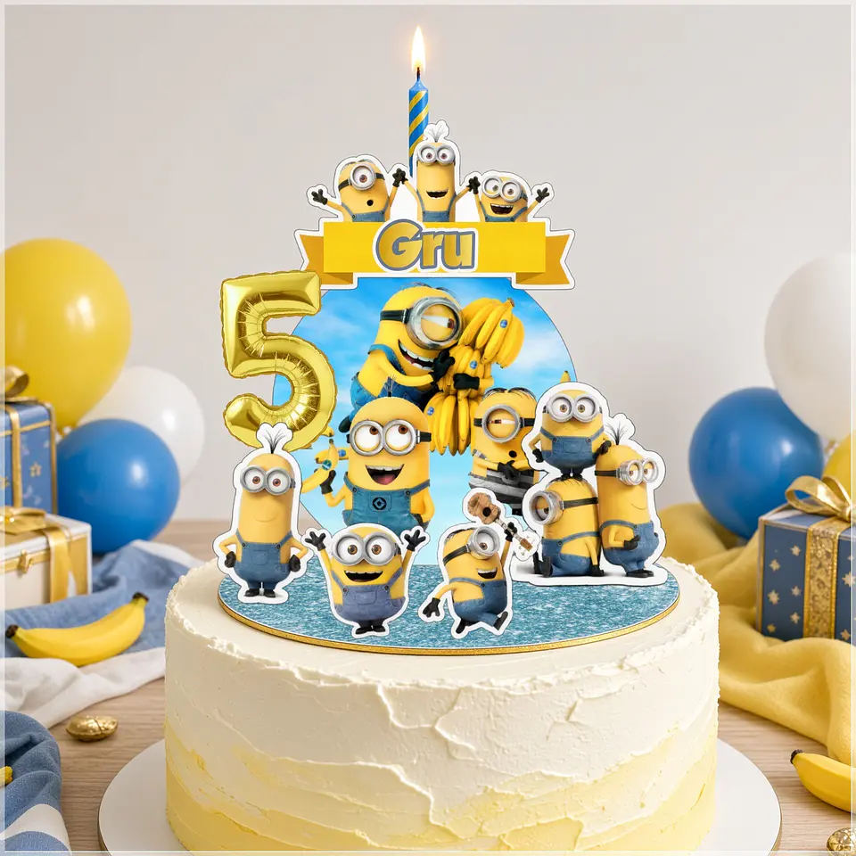 Arquivo de Corte Topo de Bolo Cenario Vela Minions 1 1