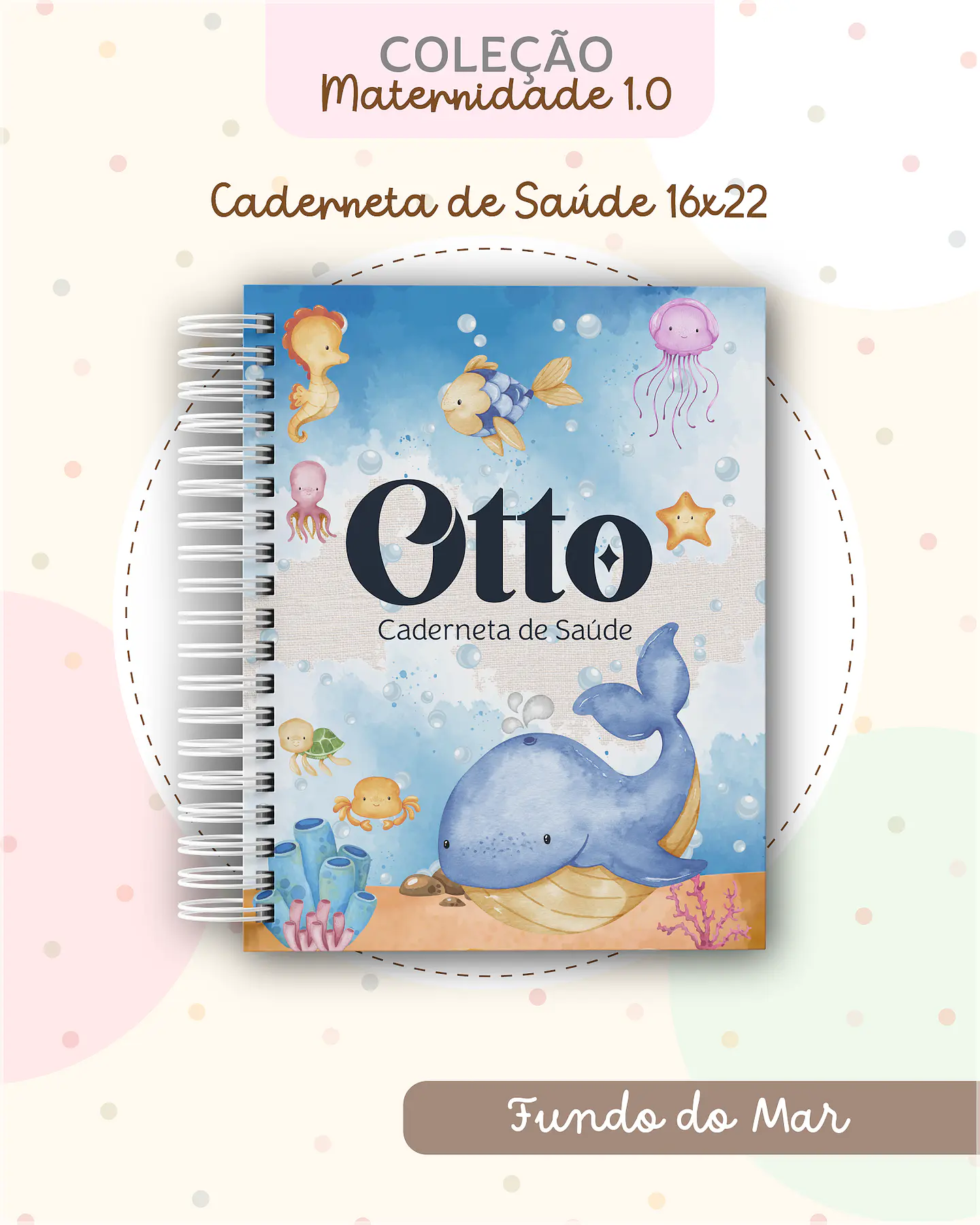Encadernação - Coleção Maternidade 1.0 Caderneta Fundo do Mar 1