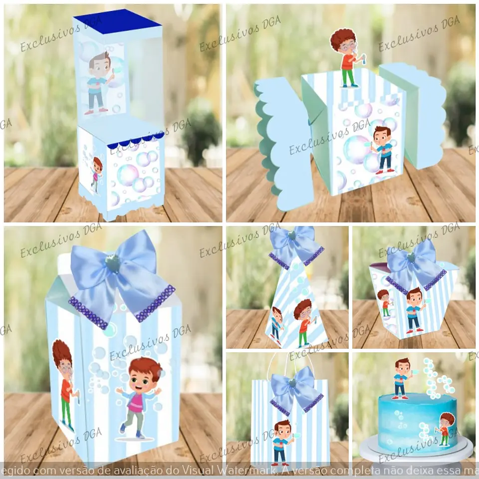 Arquivo de Corte Kit Festa Bolhas de Sabão Azul Menino 2 1