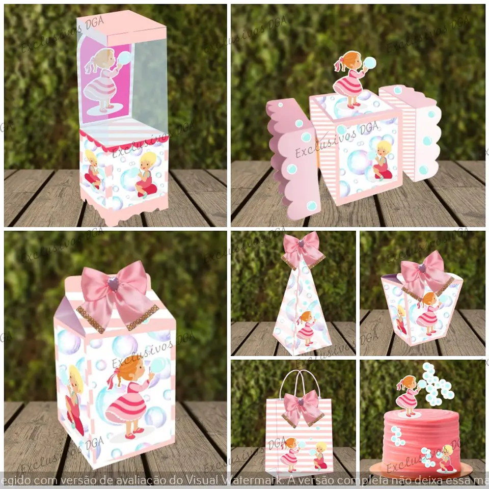 Arquivo de Corte Kit Festa Bolhas de Sabão Rosa Menina 1 1