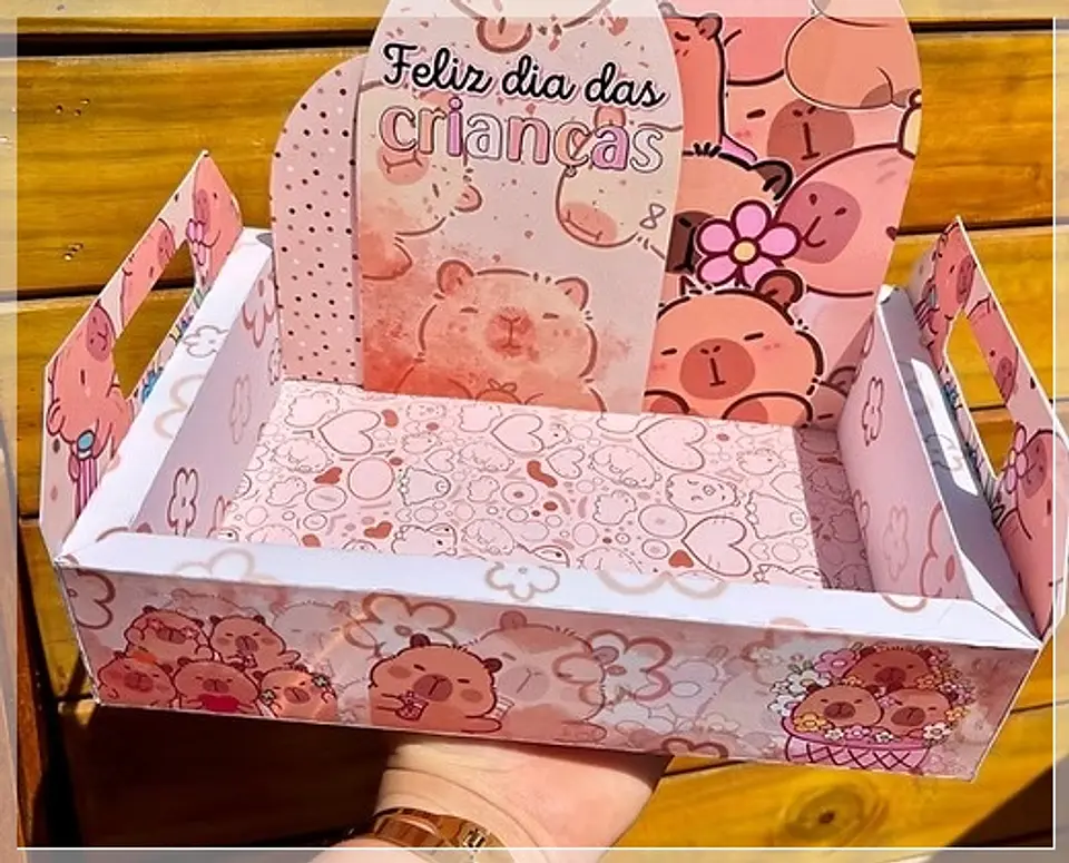 Arquivo de Corte Bandeja - Cesta Bandeja Cesta Capivara Dia das Crianças 1 1