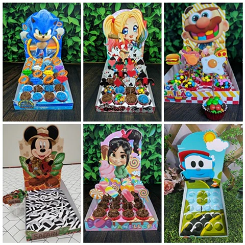 Arquivo de Corte Bandeja - Cesta Caixa Display Doces Dia das Crianças 1