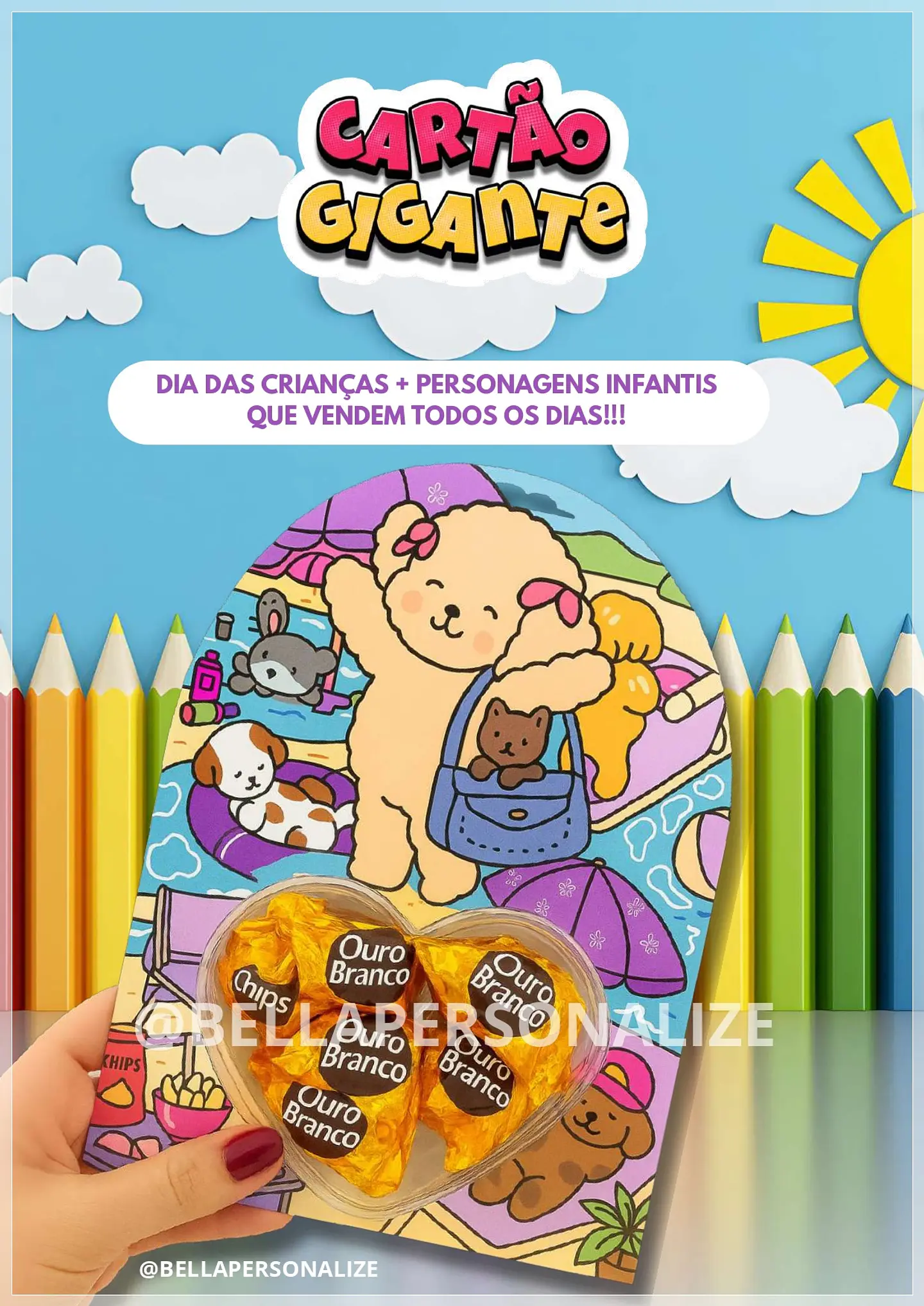 Arquivo de Corte Blister e Esferas Card Blister Coração Crianças Dia das Crianças 1 1