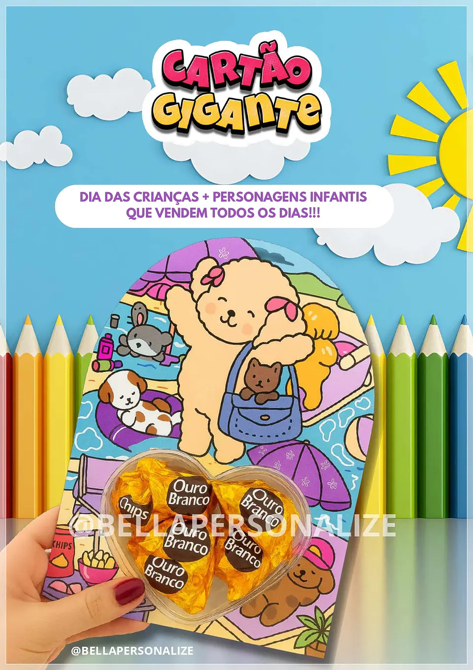 Arquivo de Corte Blister e Esferas Card Blister Coração Crianças Dia das Crianças 1 1