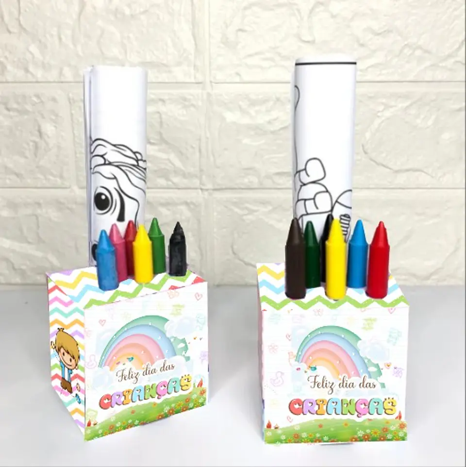 Arquivo de Corte Cx Diversão - Colorir Caixa Cubo Colorir Dia das Crianças 26 1