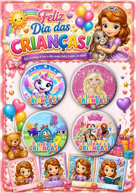 Arquivo de Corte Bottons Bottons Dia das Crianças 20
