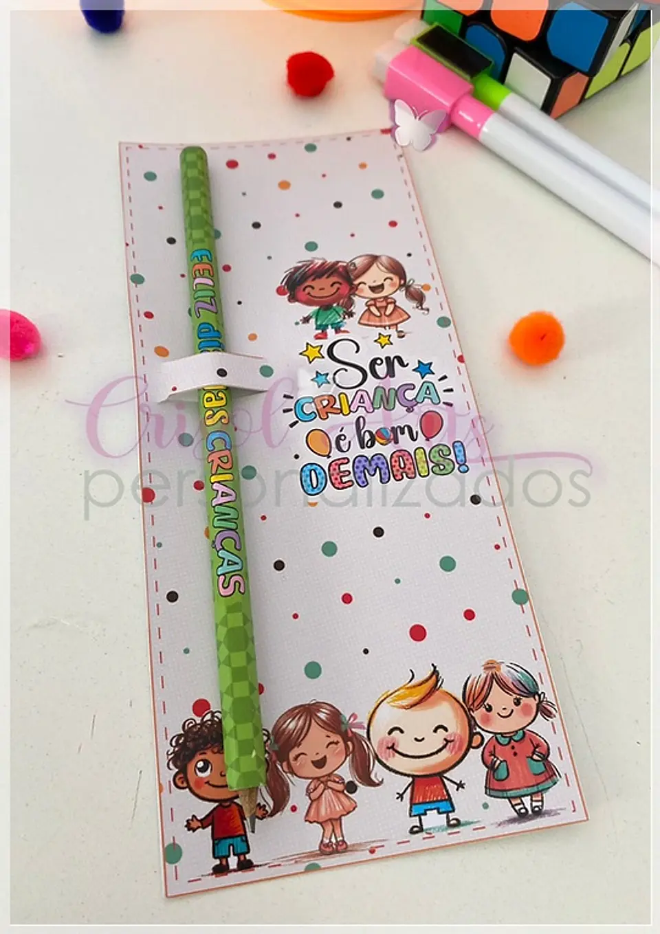 Arquivo de Corte Caneta - Lápis Card Lápis Dia das Crianças 16 1