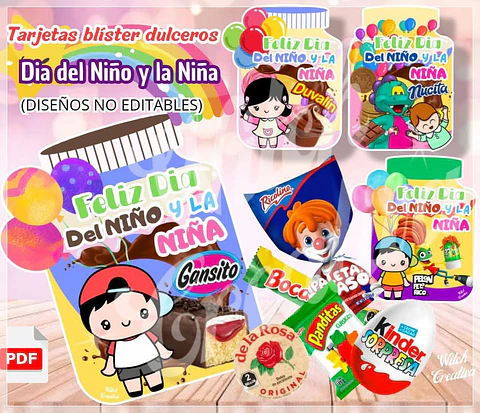 Arquivo de Corte Cartões e Tags Tag Pote de Doces Dia das Crianças 1