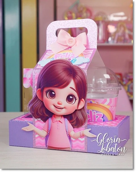 Arquivo de Corte Caneca-Copo Porta Copos Menina Dia das Crianças 2