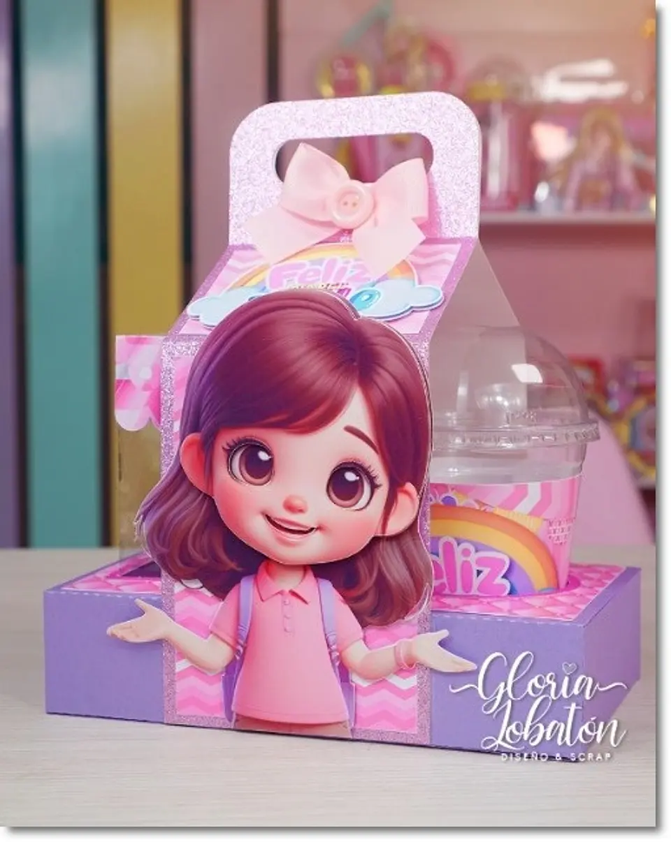 Arquivo de Corte Caneca-Copo Porta Copos Menina Dia das Crianças 2 1