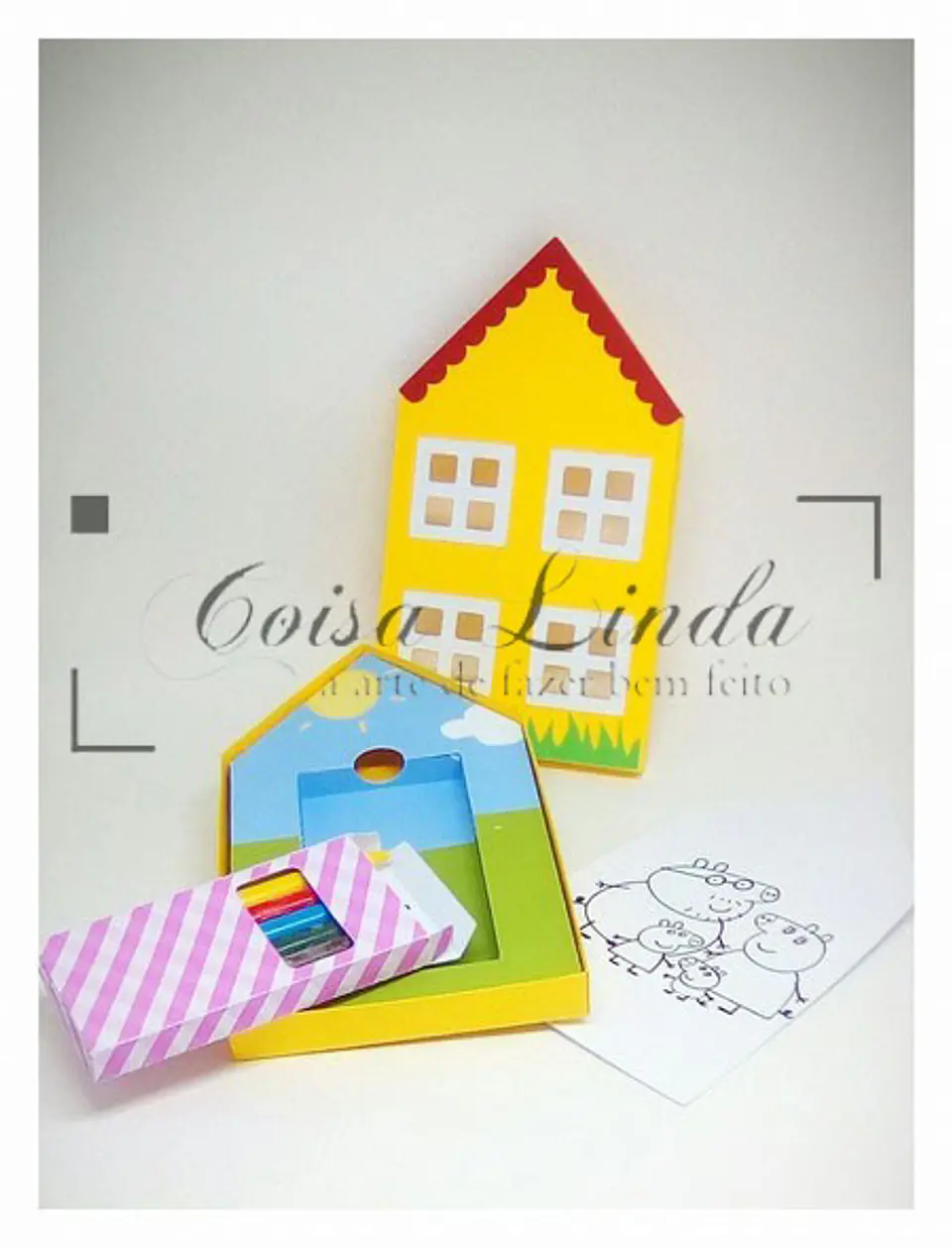 Arquivo de Corte Cx Diversão - Colorir Caixinha Para Kit Colorir Peppa Dia das Crianças 2 1