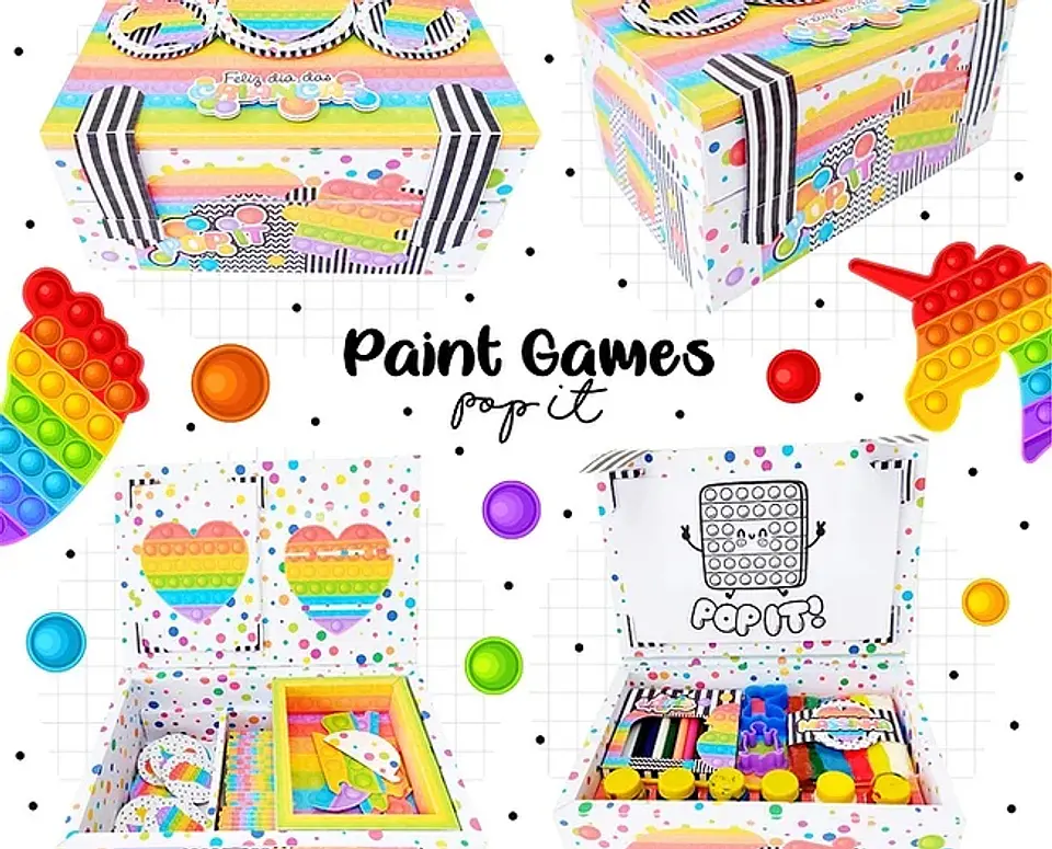 Arquivo de Corte Cx Diversão - Colorir Paint Games Pop it Dia das Crianças 5 1
