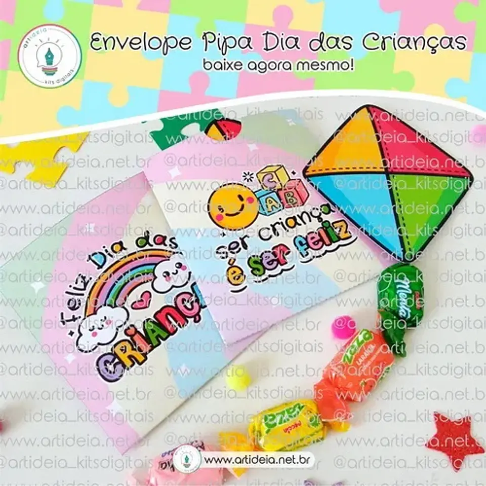 Arquivo de Corte Envelope Envelope Pipa Dia das Crianças 5 1