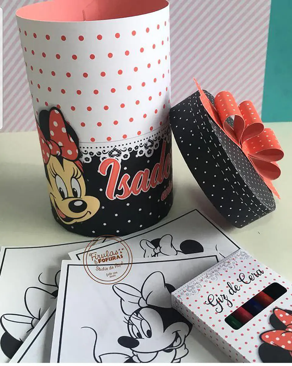Arquivo de Corte Cx Multiuso Caixa Cilindro Livro Minnie Vermelha Dia das Crianças 1 1