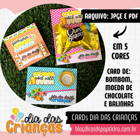 Arquivo de Corte Cartões e Tags Card Criança Vale Ouro Dia das Crianças 1