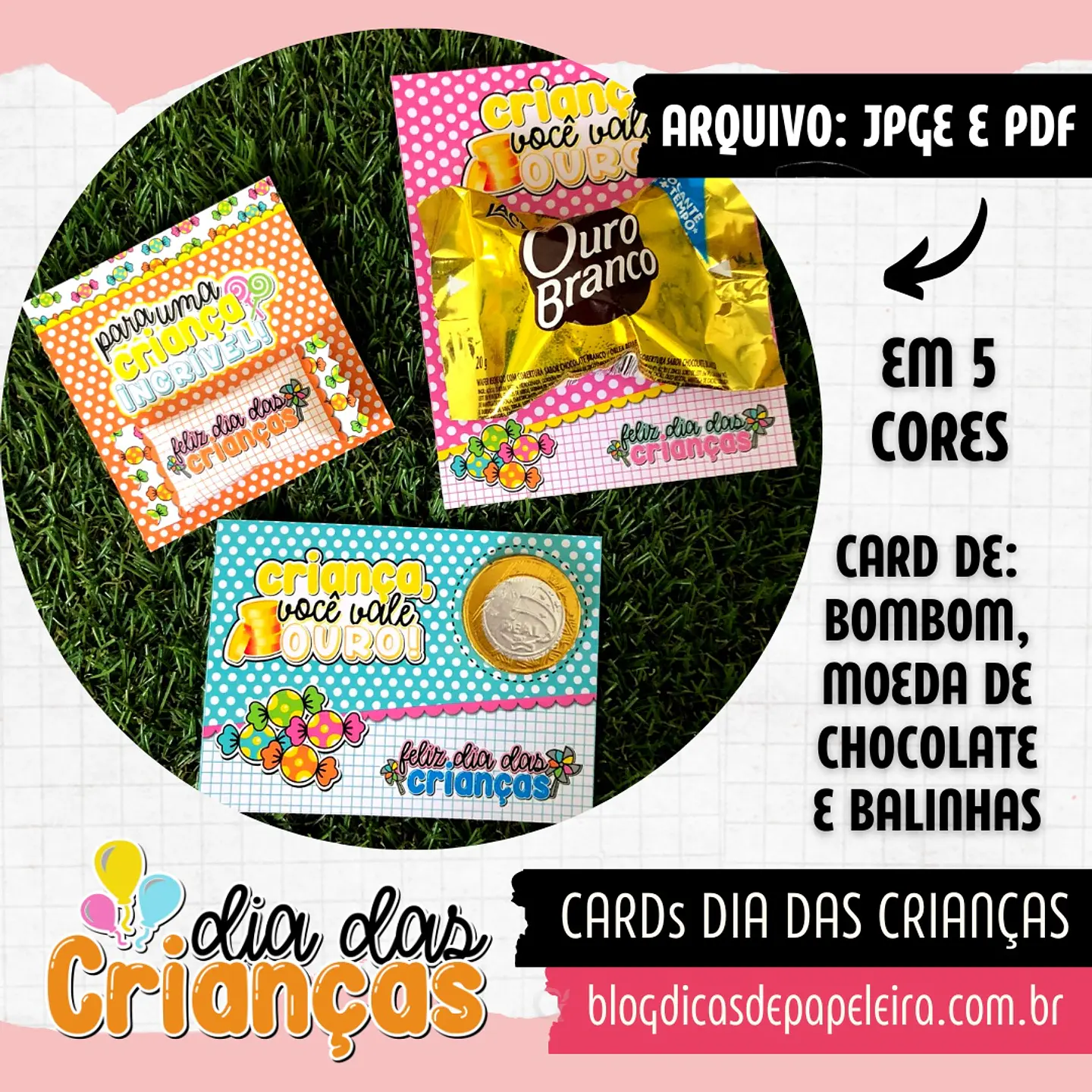 Arquivo de Corte Cartões e Tags Card Criança Vale Ouro Dia das Crianças 1 1