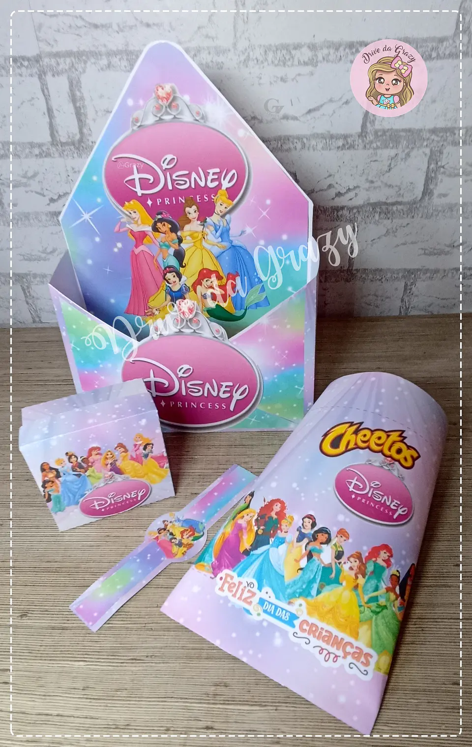 Arquivo de Corte Envelope Cx Envelope Princesas Disney Dia das Crianças 13 1