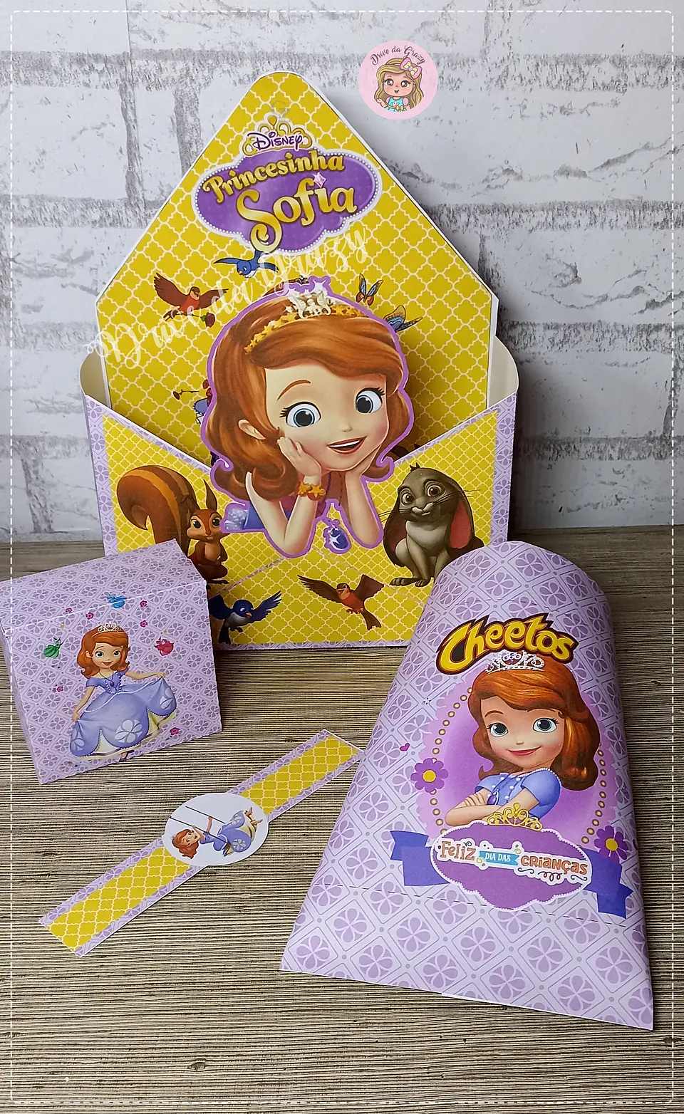Arquivo de Corte Envelope Cx Envelope Princesa Sofia Dia das Crianças 12 1