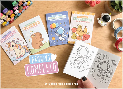 Arquivo de Corte Atividades Mini livro de Colorir Dia das Crianças 8