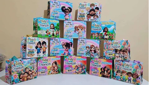 Arquivo de Corte Sacolas Sacolinhas Dia das Crianças 1