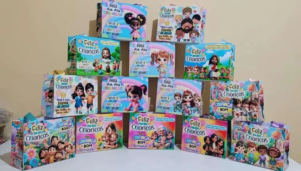 Arquivo de Corte Sacolas Sacolinhas Dia das Crianças 1 1