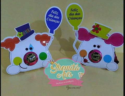 Arquivo de Corte Chocolates Porta Bombom Palhaço Dia das Crianças 5