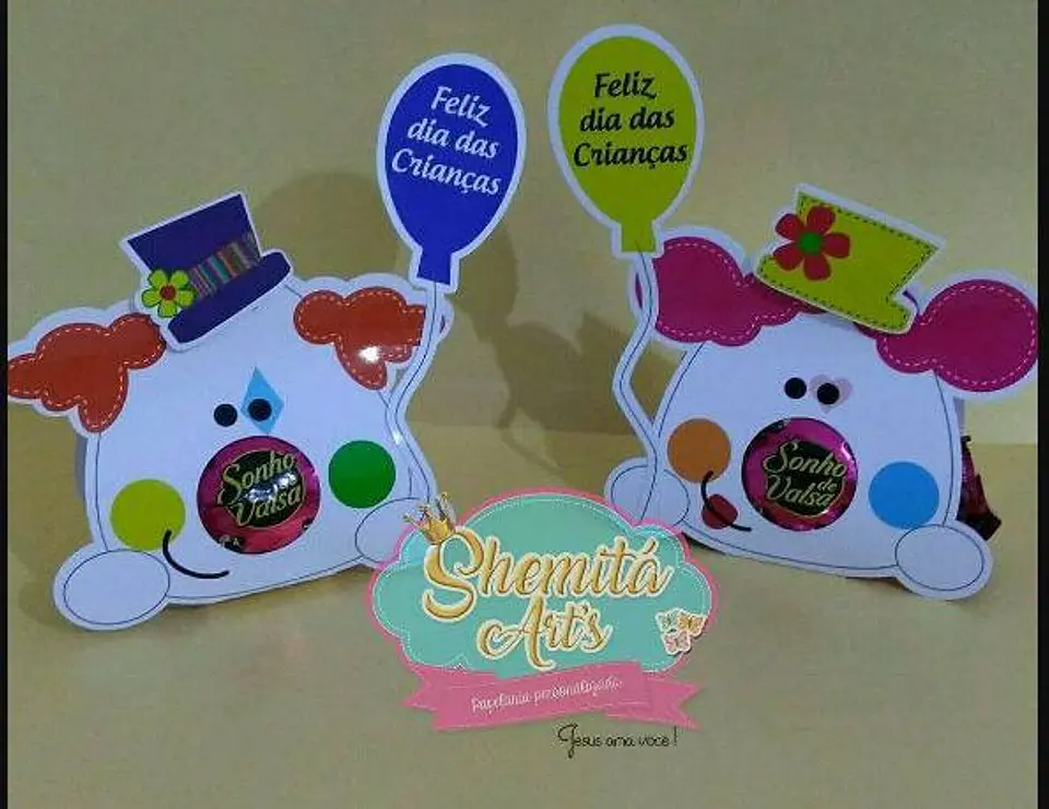 Arquivo de Corte Chocolates Porta Bombom Palhaço Dia das Crianças 5 1