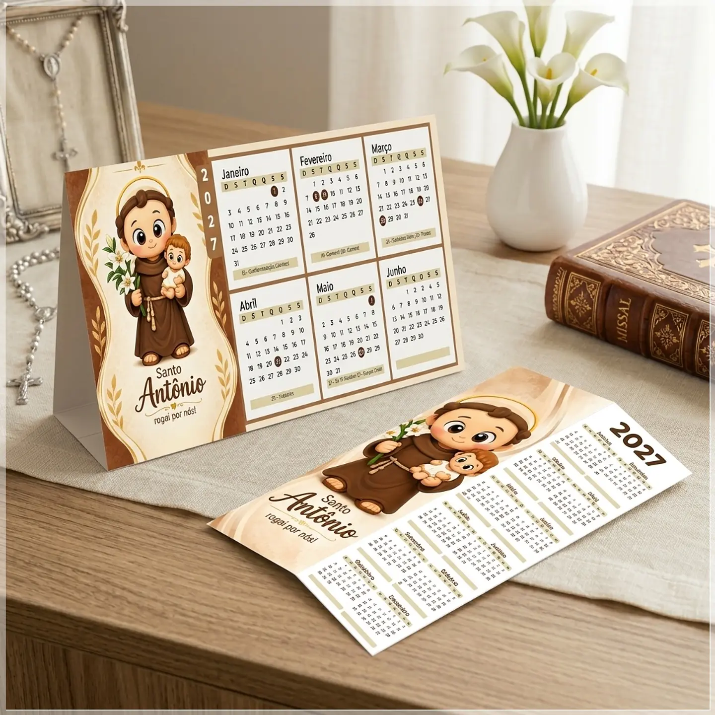 Arquivo de Corte Calendário e Marca Página Religioso Santo Antonio 7 1