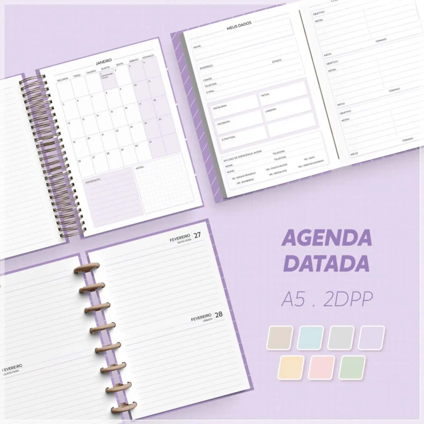 Encadernação - Agenda 27 2DPP Datada A5 1