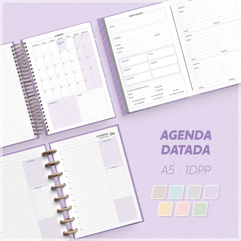 Encadernação - Agenda 27 1Dpp Datada A5 1