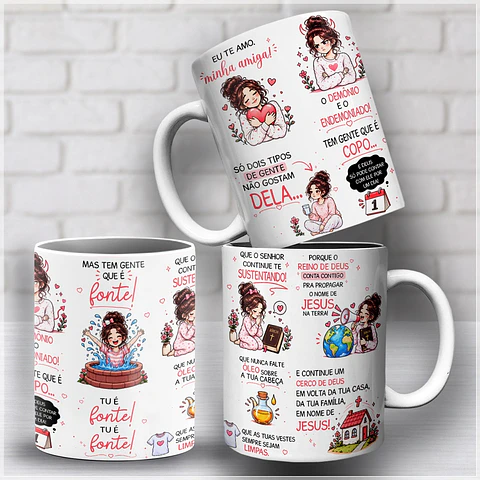 Sublimação - Caneca Eu te Amo Minha Amiga 2 Tipos de Gente