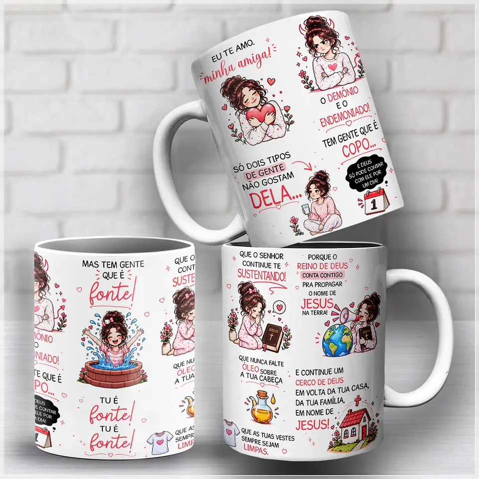 Sublimação - Caneca Eu te Amo Minha Amiga 2 Tipos de Gente 1