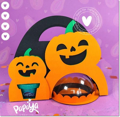Arquivo de Corte Blister Suporte para Doces de Abóbora e Playdoh Halloween 22